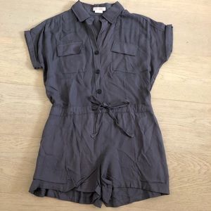 gray short sleeve romper